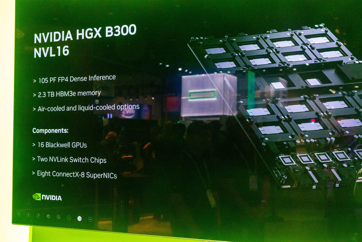 NVIDIA HGX B300 NVL16 Specs — Picture from servethehome.com