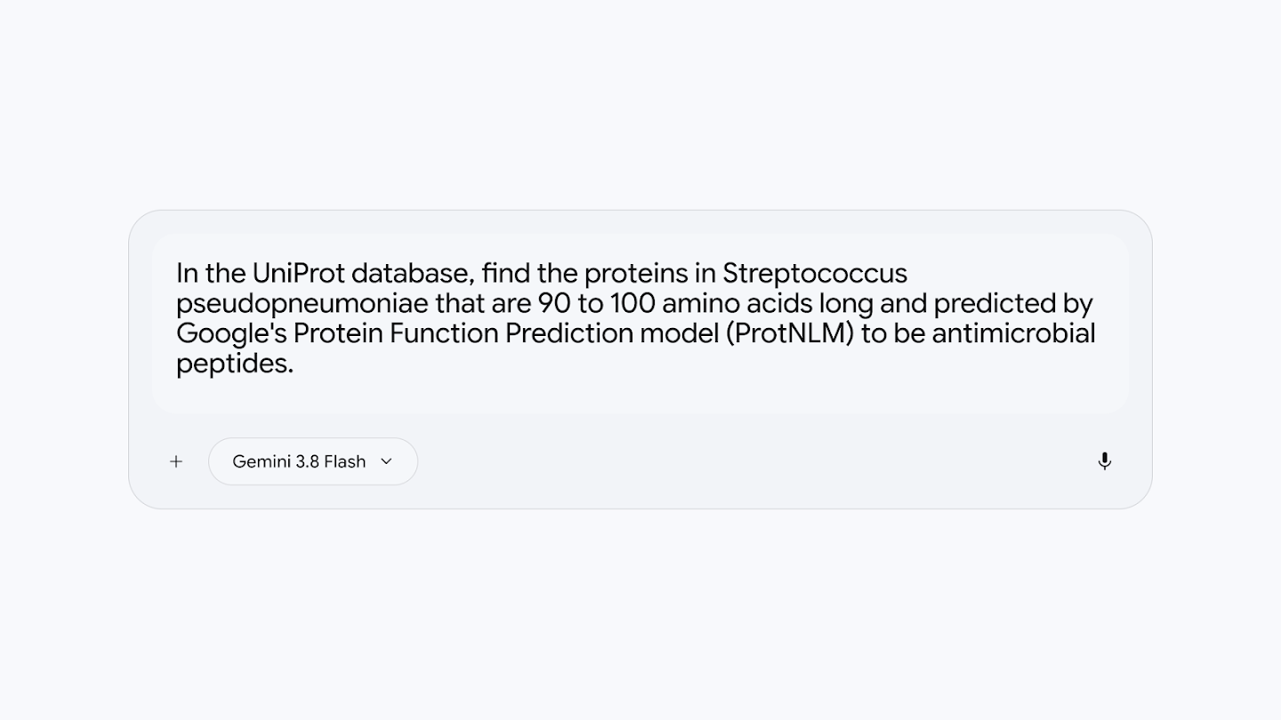 Navigating a vast search space: The agent queries the database and filters millions of entries down to a handful of candidates worthy of attention. Here, the agent finds a bacterio