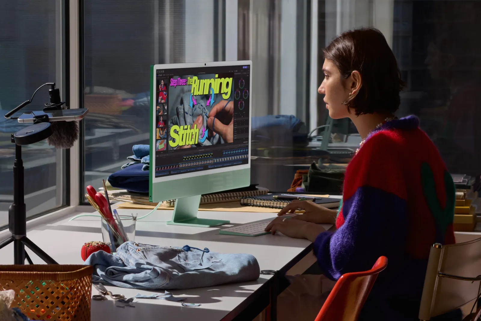 iMac with M6 is shown in green, yellow, orange, pink, purple, blue, and silver. — Picture from apple.com