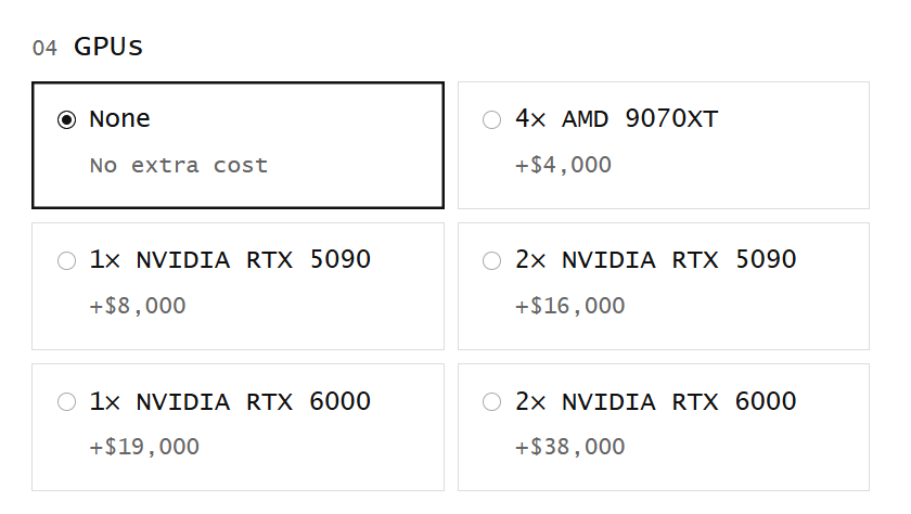 Tiny Corp charges $4,000 for four Radeon RX 9070 XT GPUs in new Tinybox AI workstation — Picture from videocardz.com