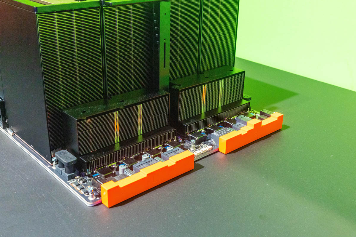 NVIDIA HGX B300 NVL16 NICs And Connectors — Picture from servethehome.com
