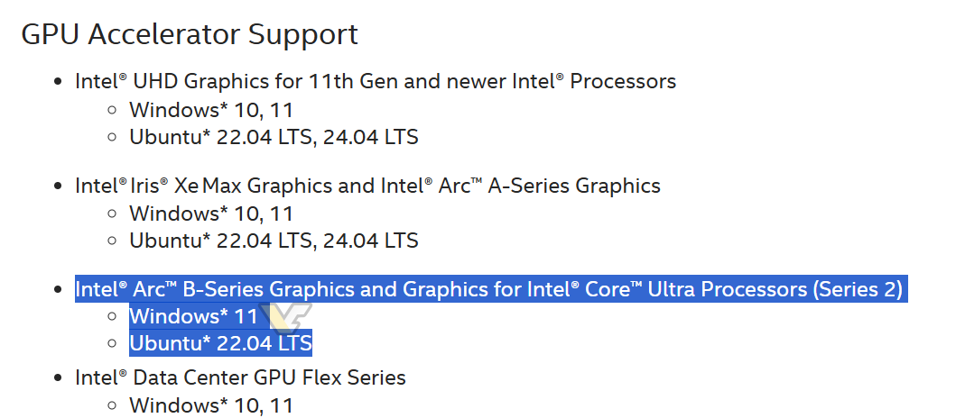 Arc B-Series ‘Battlemage’ references spotted on Intel website — Picture from videocardz.com
